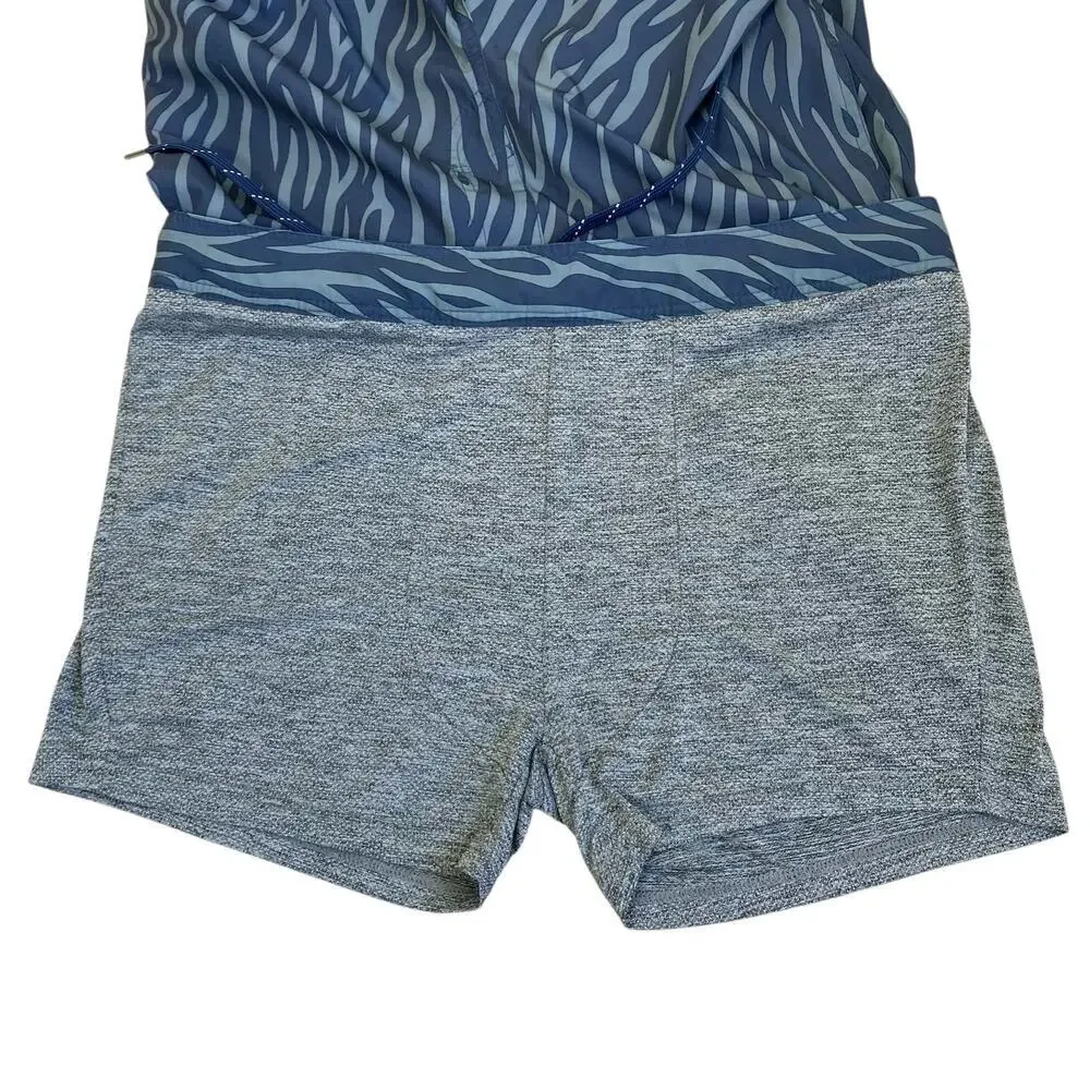 Fair Harbor Mens Sz XL Swim Trunks Built-in Shorts The Ozone Dark Denim Tiger